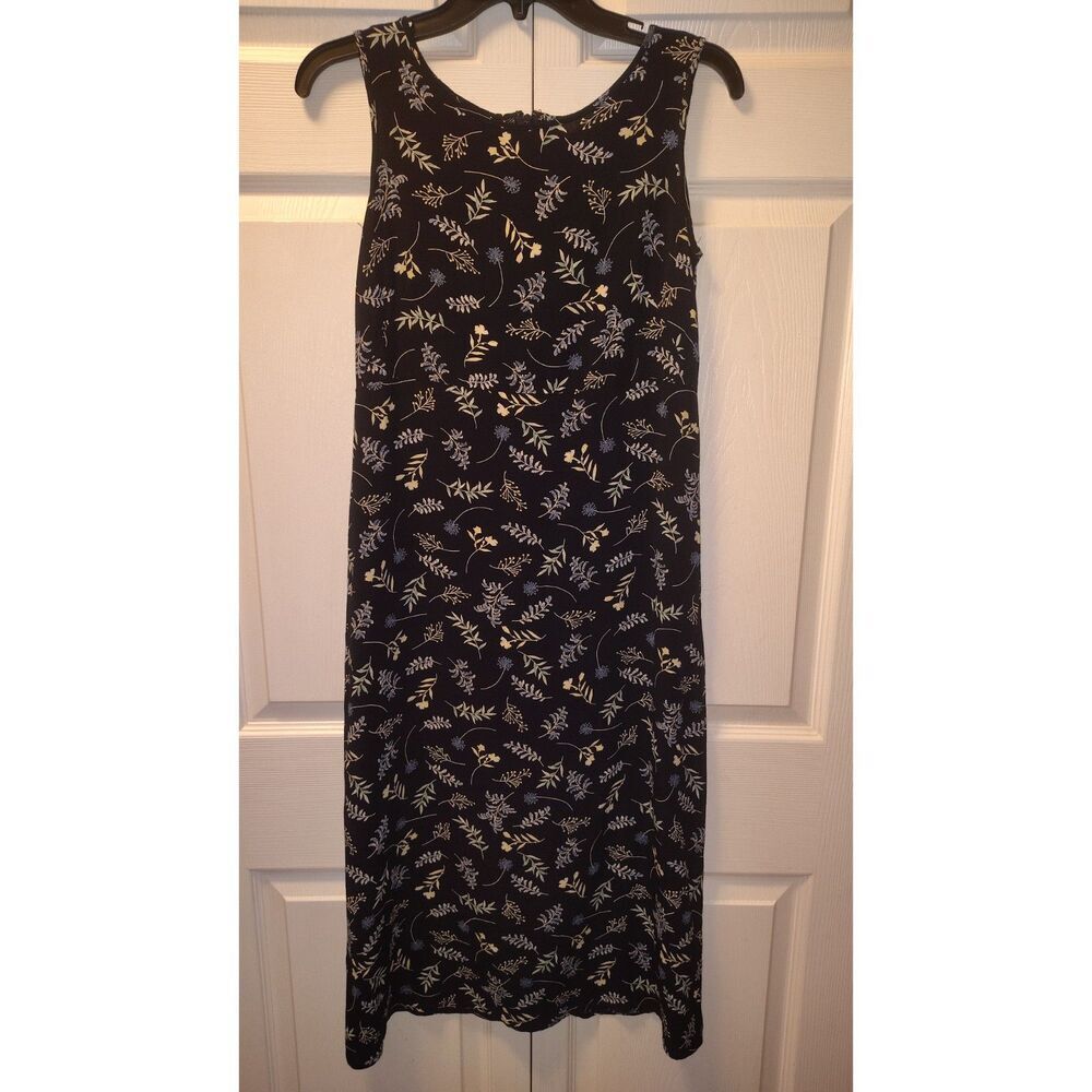 LOFT‎ Size 8 Navy Blue Floral Sleeveless Knee Length Slip Dress
